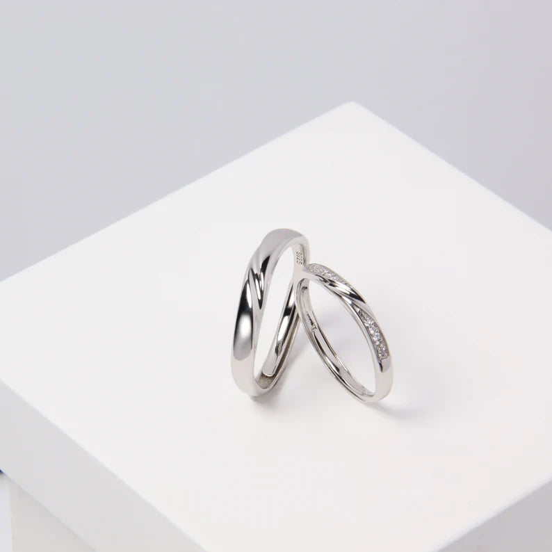 Silver Couple Ring Silver Rings for Couple on Anniversary
