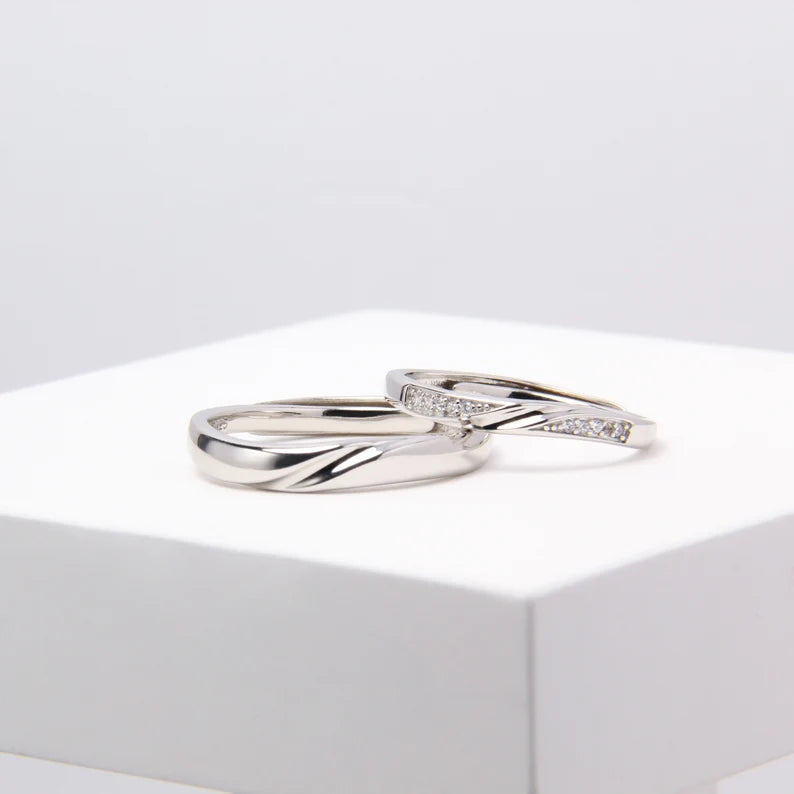 Silver Couple Ring Silver Rings for Couple on Anniversary