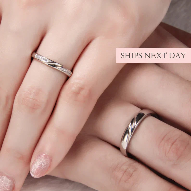 Silver Couple Ring Silver Rings for Couple on Anniversary