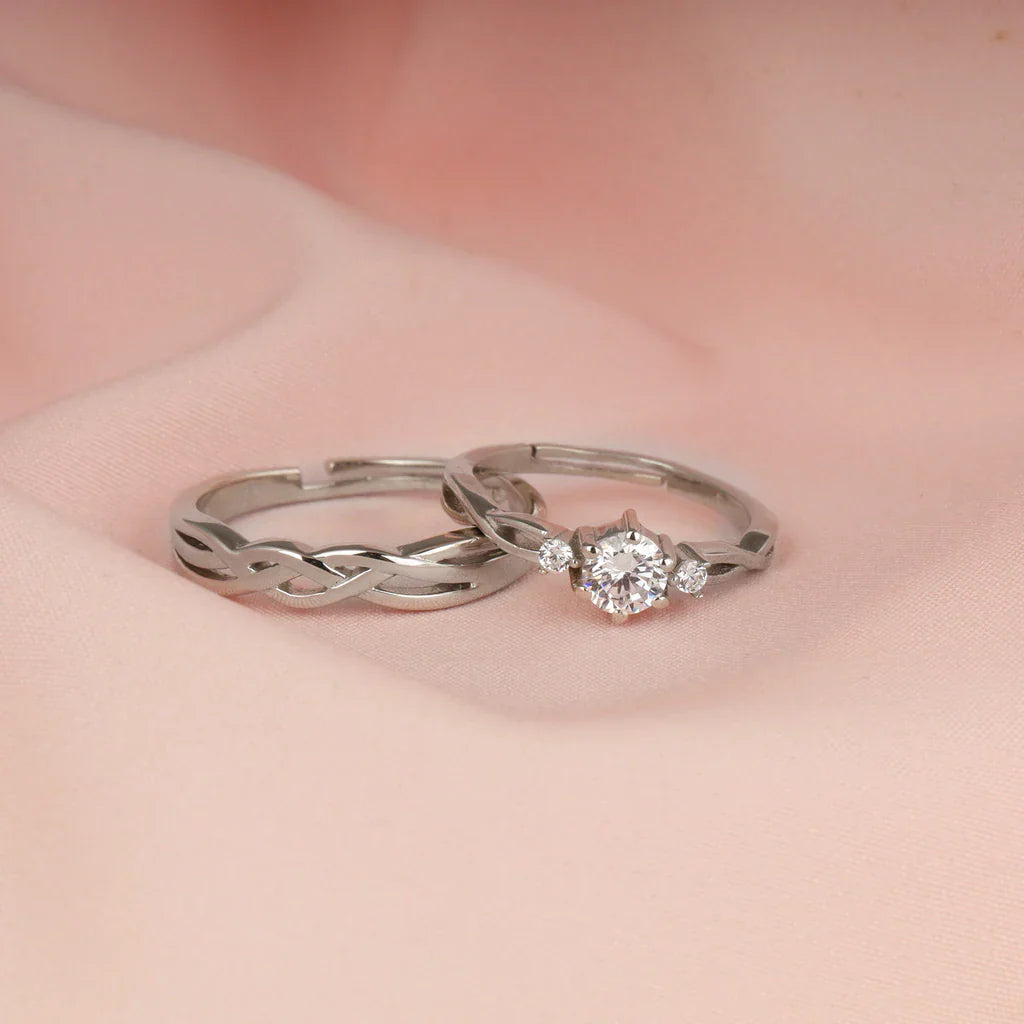 Silver Couple Rings Silver Ring For Couple on Anniversary