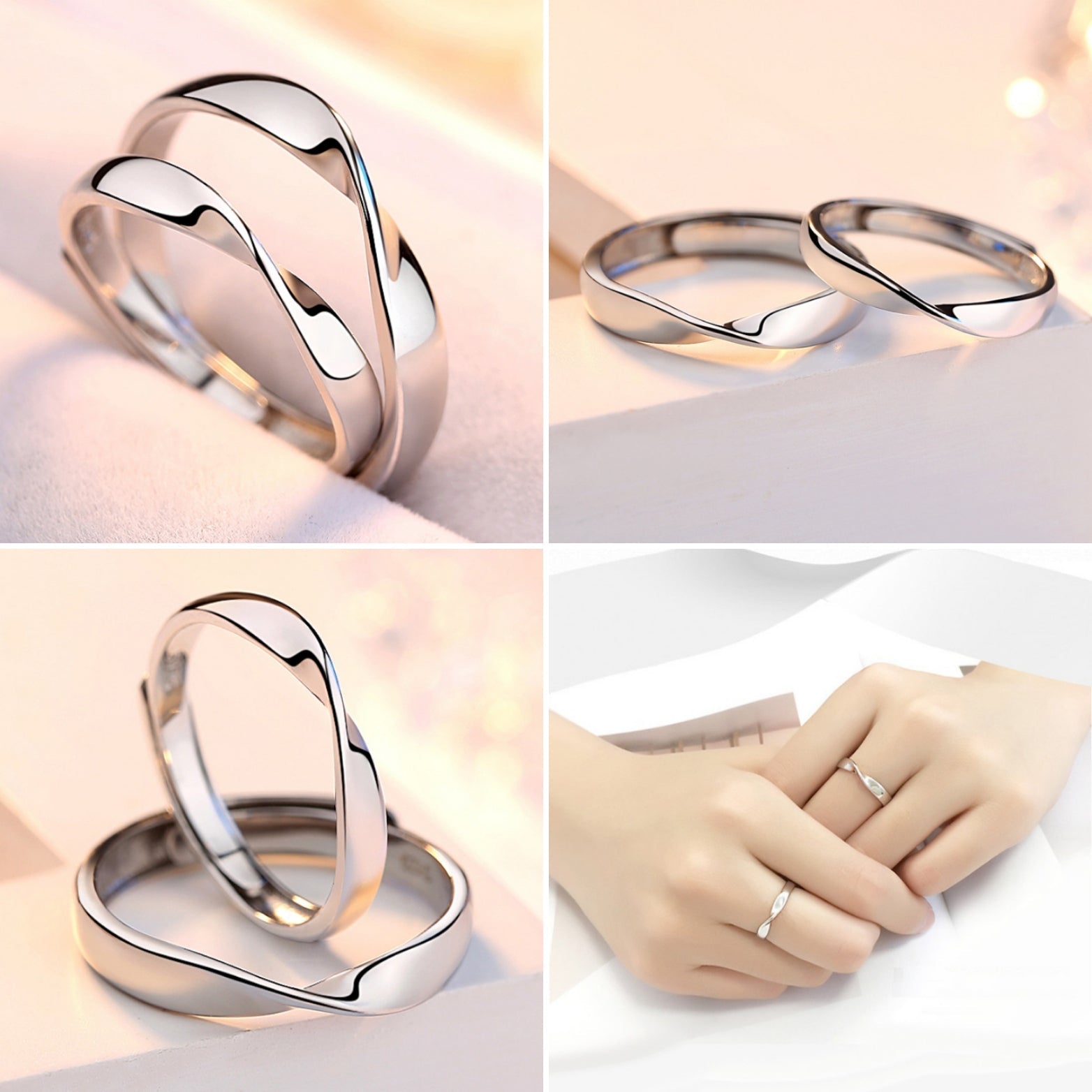 Silver Couple Rings Silver Gift for Anniversary