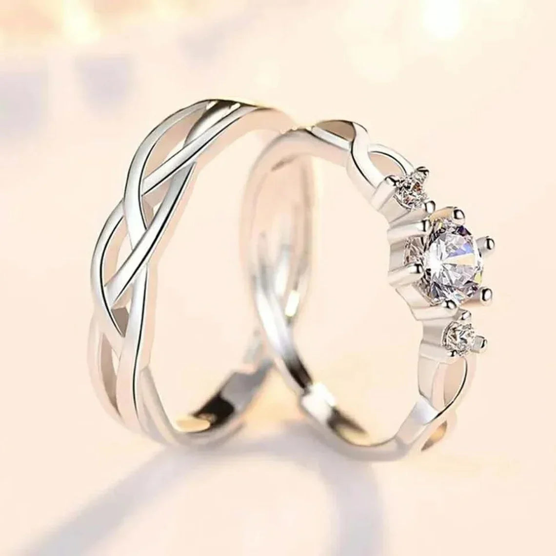 Silver Couple Rings Silver Ring For Couple on Anniversary