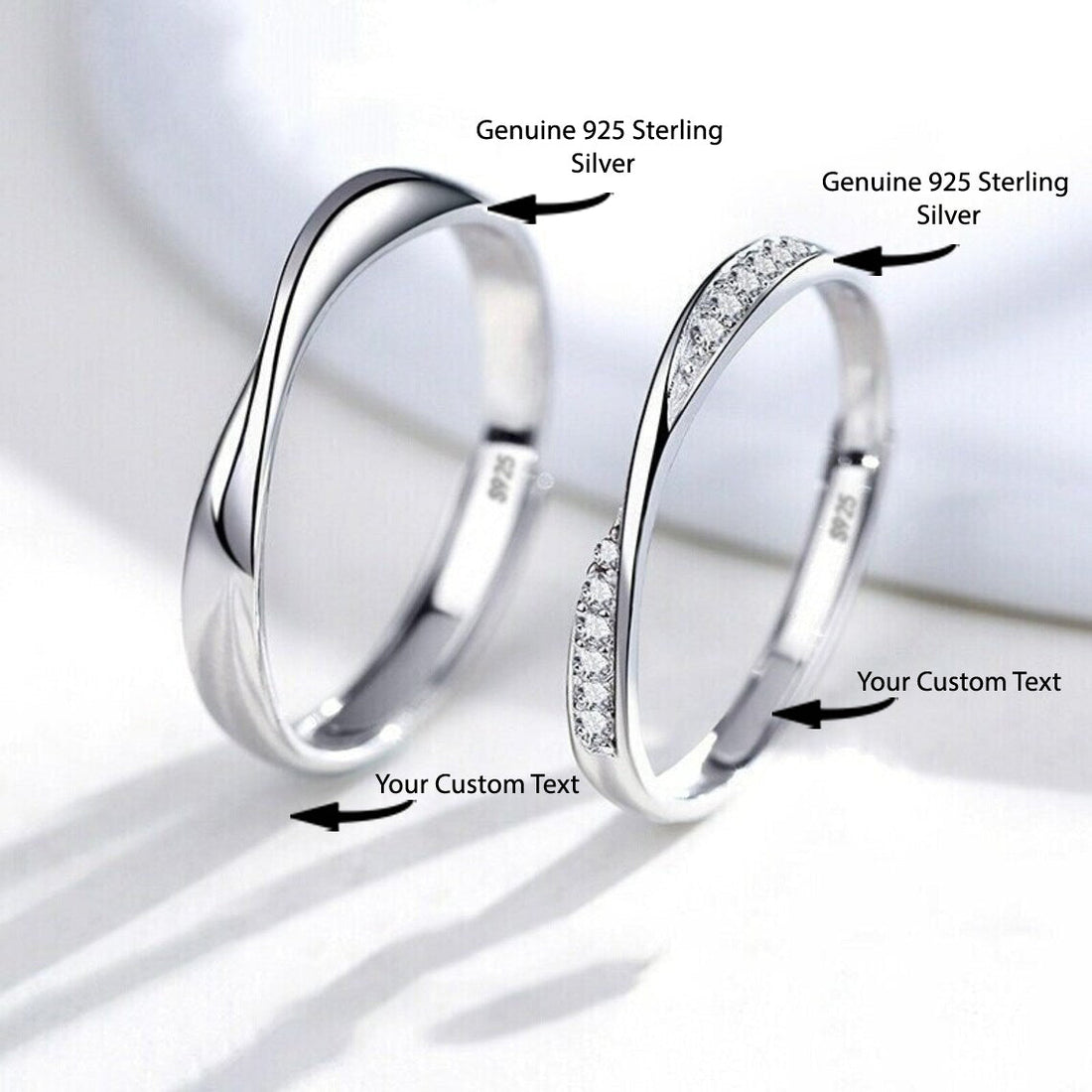 Silver Couple Rings Silver Ring For Couples on Anniversary