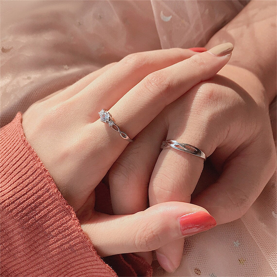 Silver Couple Rings Silver Ring For Couple on Anniversary